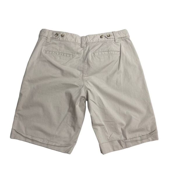 ANN TAYLOR Khaki‎ Cuffed Bermuda Shorts Size 8 Tan - Picture 2 of 9